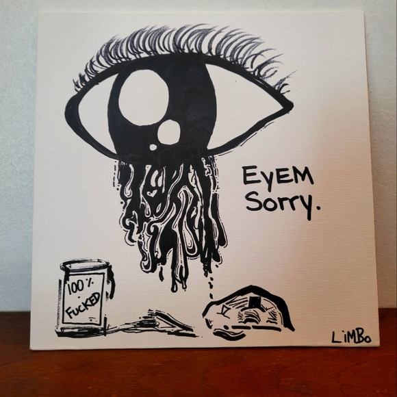 Black Marker Sketch | Eyedeas | LiMBo | 9x9 Canvas - Picture 1 of 7